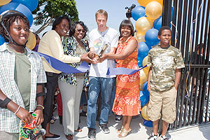 Tony helps open the Compton, California skatepark, which THF helped fund ~ photo courtesy of www.tonyhawkfoundation.org