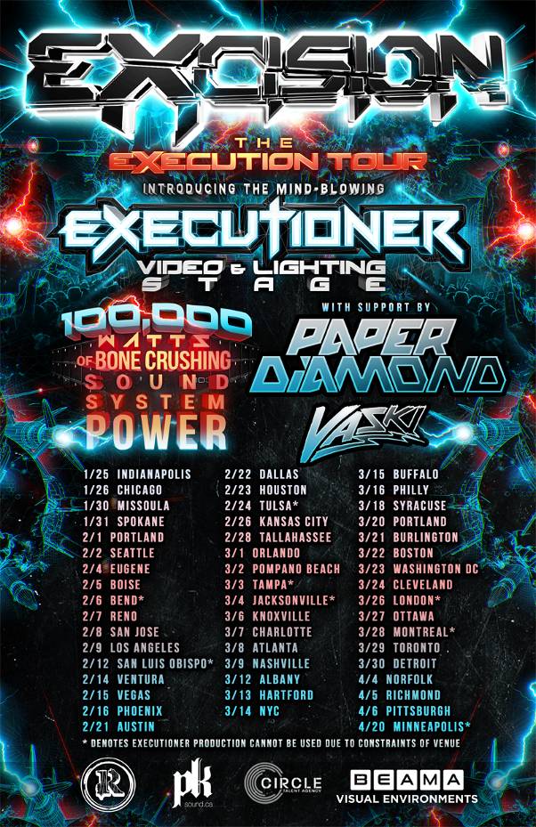 Canadian Bass Master Excision Brings His “Execution Tour” to Boston, MA on Friday, March 22 @ House of Blues