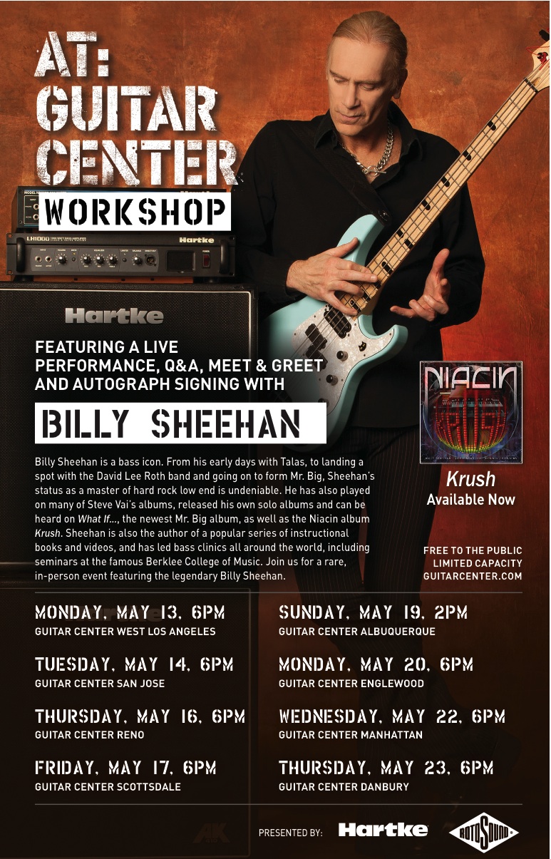 Niacin Bassist Billy Sheehan Announces Dates for Clinic Tour