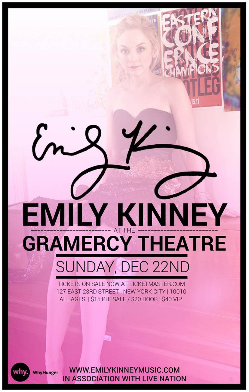 Emily Kinney from “The Walking Dead” to Perform at the New York Gramercy Theatre on Sunday, December 22nd