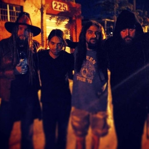 Bigelf and Mike Portnoy (second from right) right before their first and only rehearsal for PN14