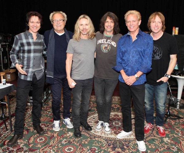 Don Felder with members of Styx and Foreigner during the recording of the new version of "Hotel California"