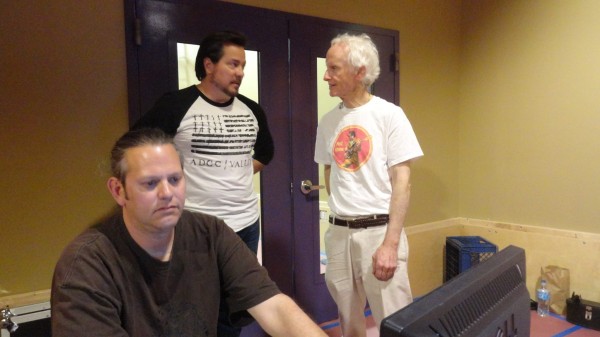 JG project producer Harper Hug, John Garcia & Robby Krieger discussing the track 'Her Bullets Energy'
