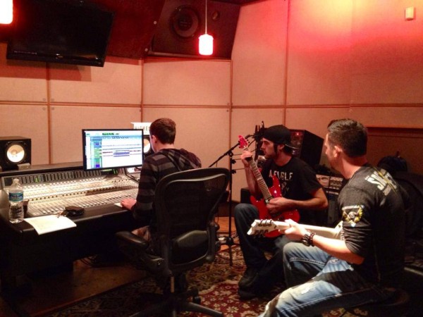 The band on the first day of recording the EP, November 14, 2013