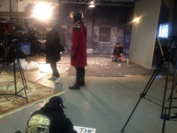 Avatar on the set of the "Hail the Apocalypse" video