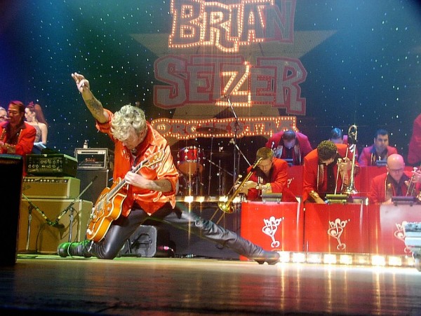 Brian leading the Brian Setzer Orchestra