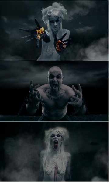 Stills from the "Welcome the Sickness" video