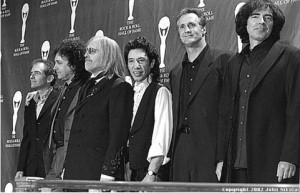 The band being inducted into the Rock and Roll Hall of Fame in 2002