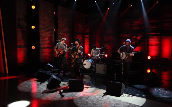 The band performing live on "Conan O'Brien Presents"