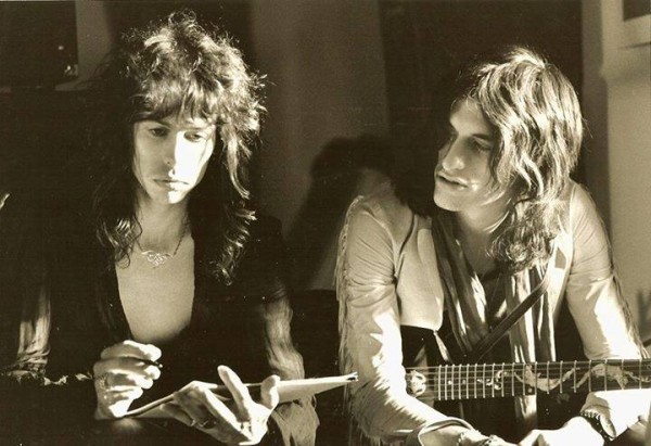 Steven Tyler and Joe in 1997, “…at a old huge home for 3 months locked in and needed to make an album ... this is where trouble began ... getting so.... not able to write…,”  photo courtesy of Laura Becea