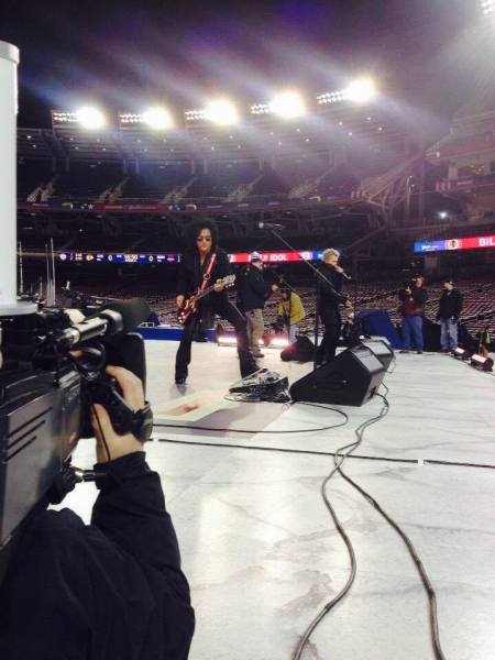 Sound check for the Billy Idol live pre-game performance, photo courtesy of  Official Steve Stevens