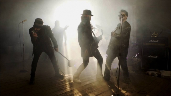 Video still of the band