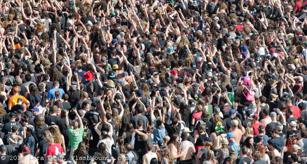 The crowd having the time of its life at Rockfest 2014