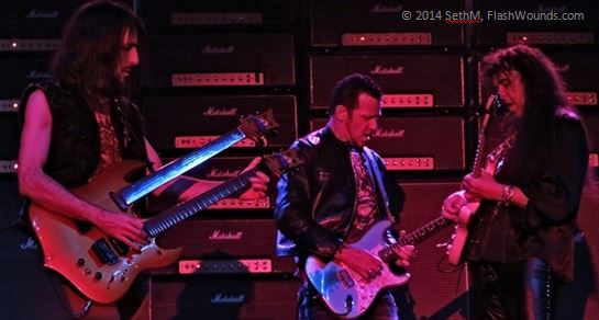 Bumblefoot (L) playing alongside fellow legends Gary Hoey and Yngwie Malmsteen